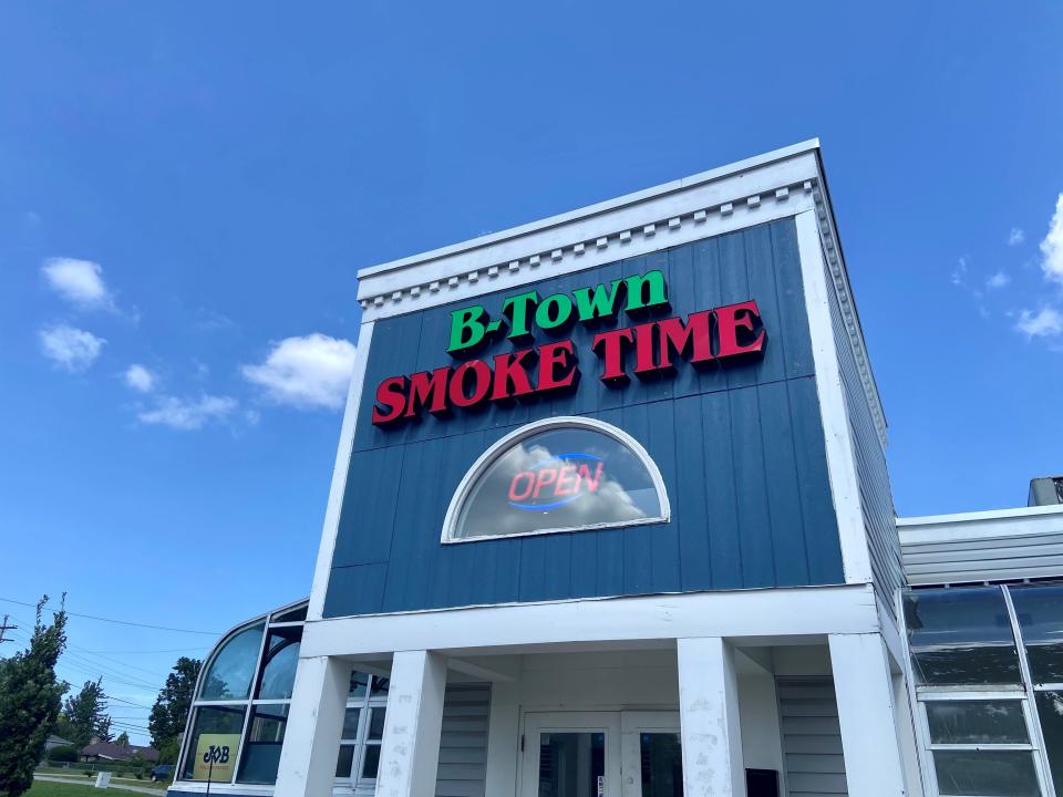 The B-Town Smoke Time at 2500 E. 3rd St. is one of several smoke shops in Bloomington. So far, they can still legally sell delta-8 THC products, despite an opinion from Indiana's attorney general.
