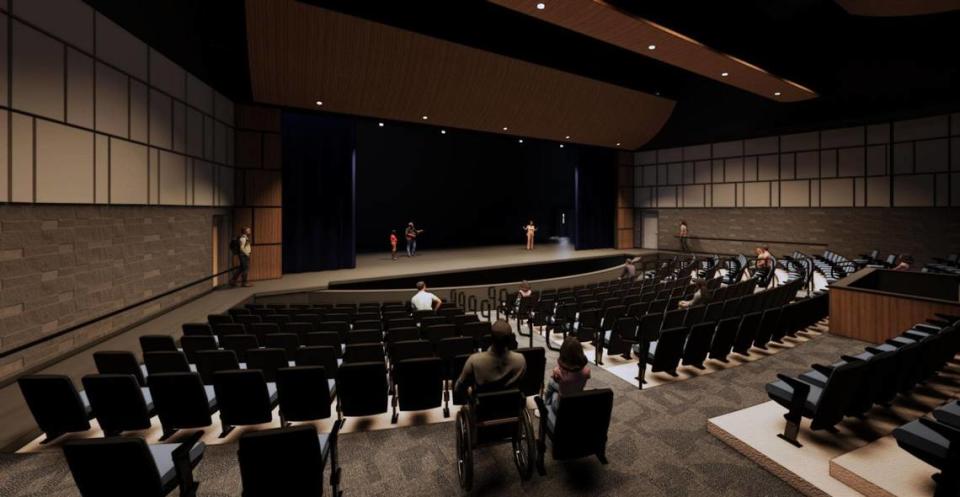 This rendering shows what the auditorium in the new Cahokia High School will look like.