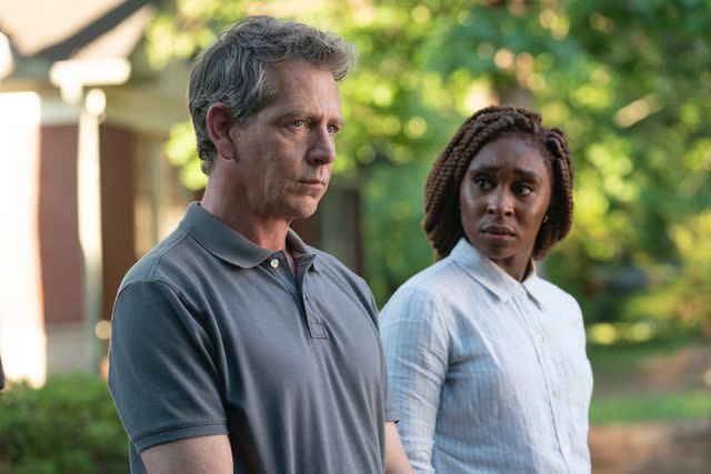 <p>Bob Mahoney/HBO</p> Ben Mendelsohn and Cynthia Erivo in 'The Outsider'