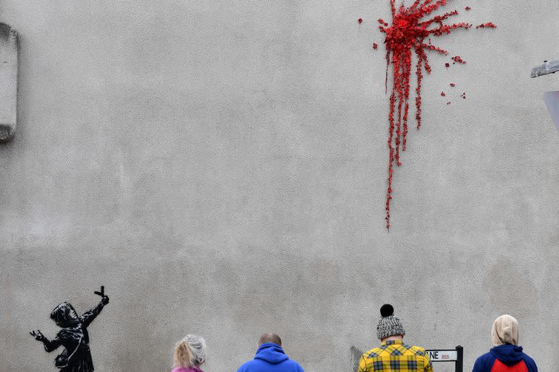 The Valentine's Day Banksy artwork in Barton Hill, Bristol -Credit:Finnbarr Webster/Getty Images