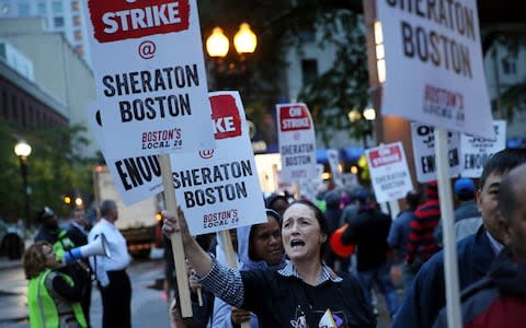 Nearly 8,000 workers have walked out across the US - Credit: Getty