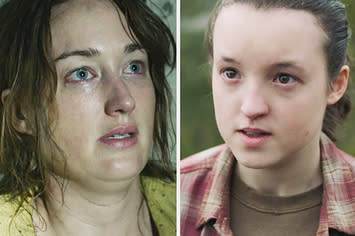 Ashley Johnson and Bella Ramsey in The Last of Us
