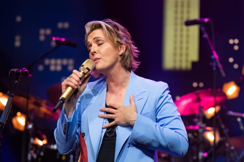 Brandi Carlile performs during an "Austin City Limits" taping at ACL Live on July 13, 2022, in Austin, Texas.