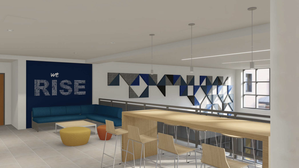 Renderings of Tallahassee Community College's student union, which is being renovated and is scheduled to be complete in December 2022.