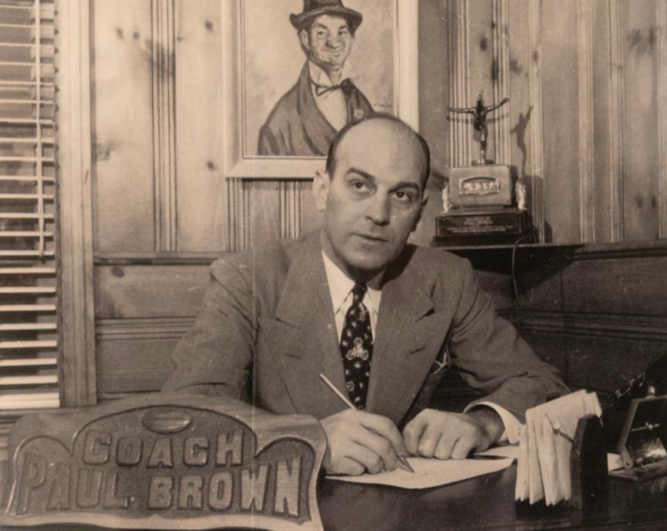 This 1946 photo of Paul Brown is part of the Massillon Museum exhibit "A Way to Win: Paul Brown's Innovations."