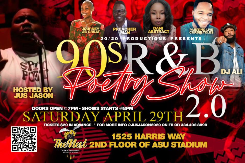 The 90s R&B Poetry Show 2.0 is Saturday at The Next in ASU's Stadium.