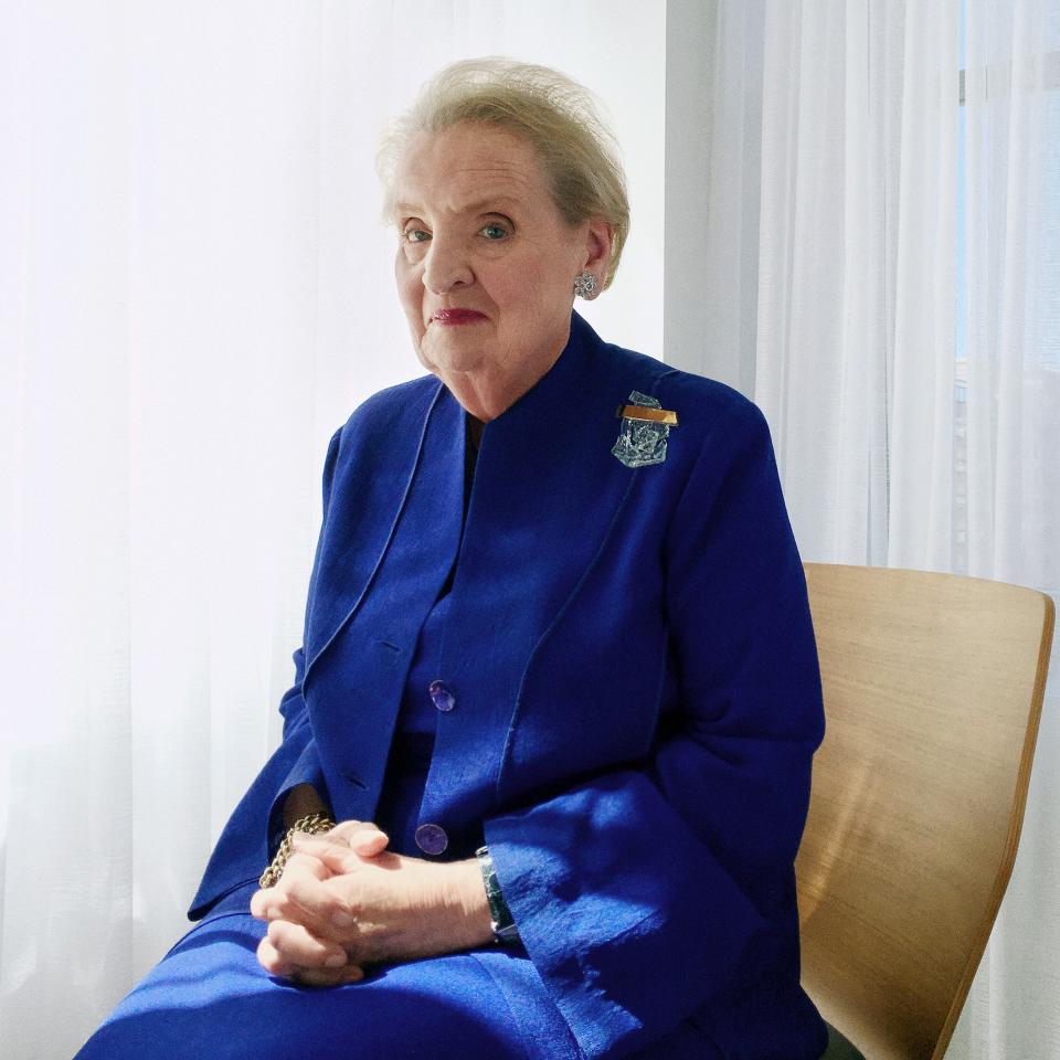 Portrait of Madeleine Albright, photographed in her sitting room, opposite her office in Washington, DC, September 12, 2016.