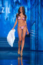 Miss Universe Brazil 2012, Gabriela Markus, competes in Kooey Australia swimwear and Chinese Laundry shoes as one of the top 16 contestants during this year's LIVE NBC Telecast of the 2012 Miss Universe Competition at PH Live in Las Vegas, Nevada on December 19, 2012. HO/Miss Universe Organization L.P., LLLP