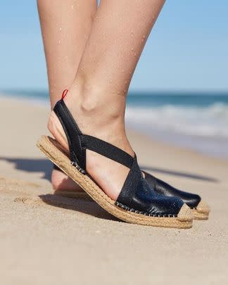 A pair of neoprene slingback water sandals