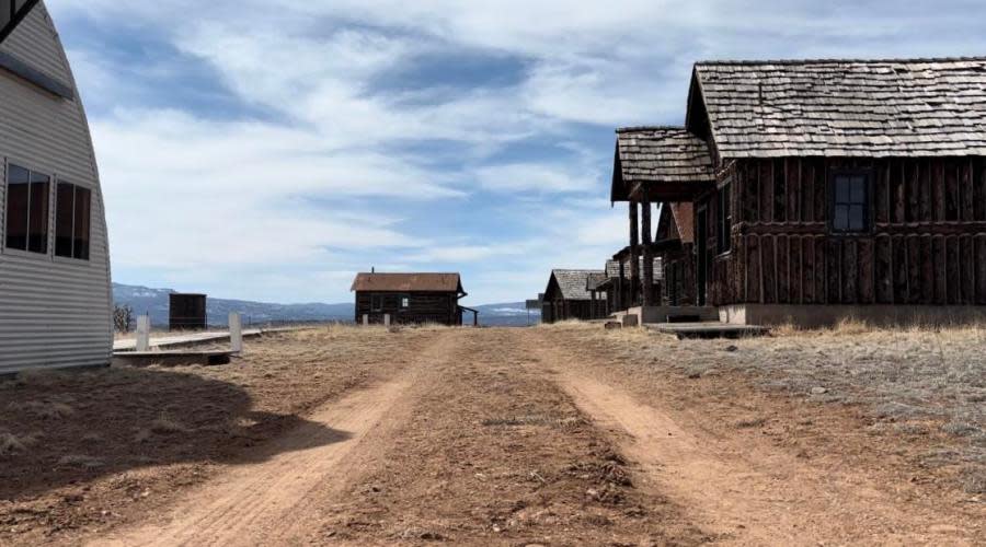 Road on the set of the “Oppenheimer” movie at Ghost Ranch. March 12, 2024. (KRQE Digital Reporter Fallon Fischer)