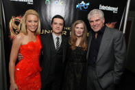 Elizabeth Banks, Josh Hutcherson, Suzanne Collins and Gary Ross arrive at the world premiere of "The Hunger Games" in Los Angeles, California.