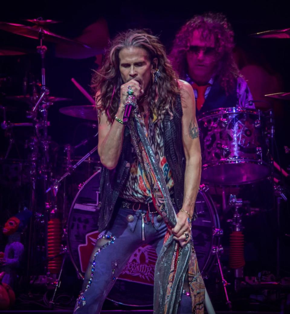 Steven Tyler rocking hard at PPG Paints Arena on night two of the legendary band's farewell tour.