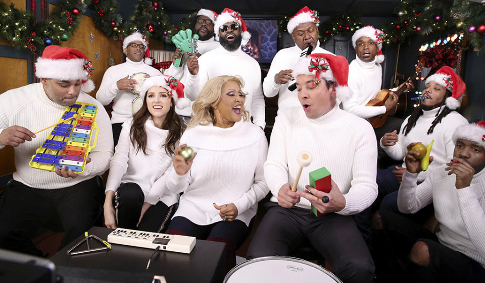 Anna Kendrick, Darlene Love, Jimmy Fallon, and the Roots