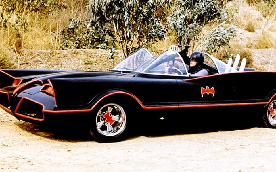 Bruce Wayne and Robin inside the Batmobile from the '60s TV Series a.k.a 1966 Batmobile