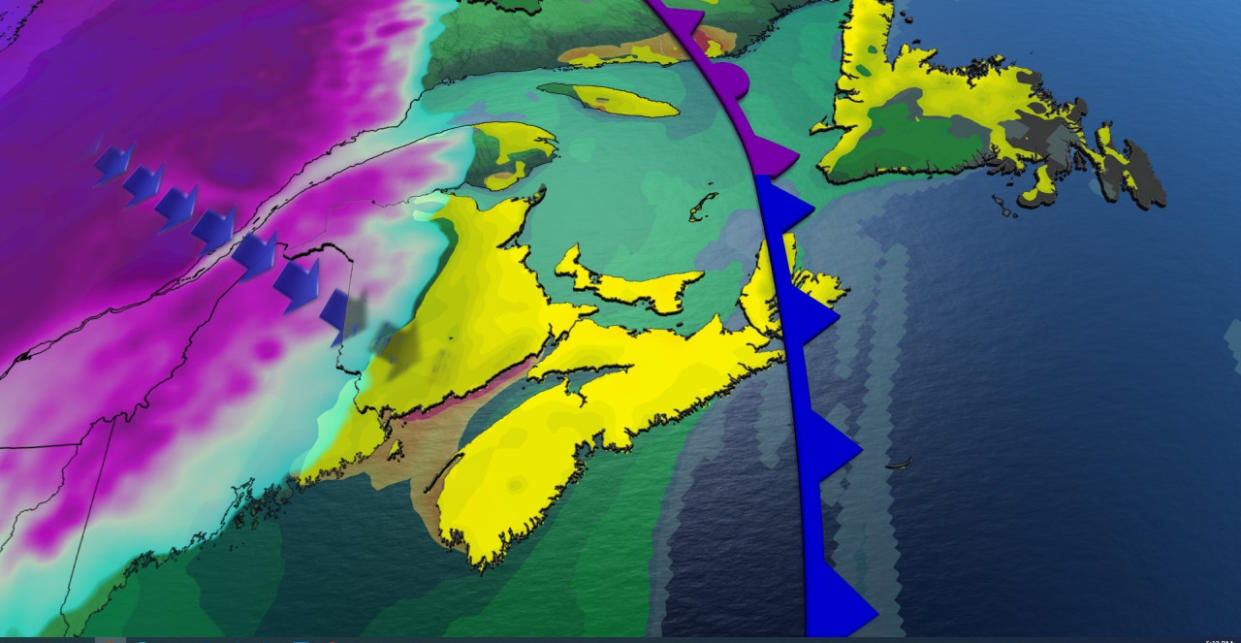 Potent storm brings risk of localized flooding and power outages to East Coast