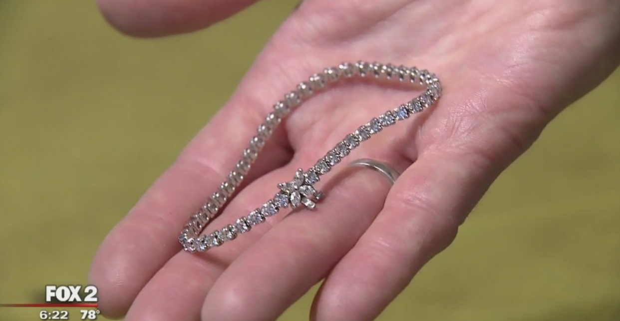 A 15-year-old boy spotted a $20,000 diamond bracelet on the ground, and now it is being returned to its grateful owner. (Photo: FOX2)