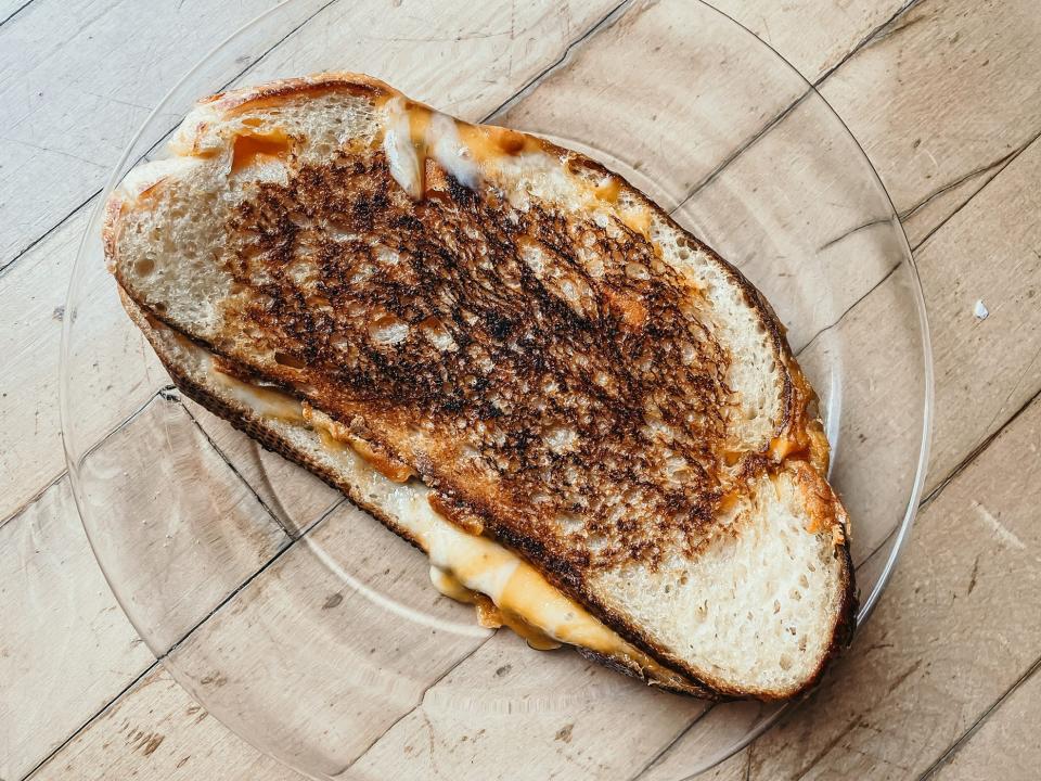 classic grilled-cheese sandwich on a plate