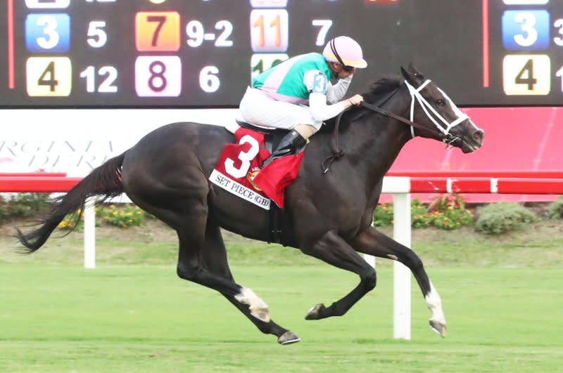 Set Piece wins Saturday's Grade I Arlington Million at Colonial Downs. Coady Photography, courtesy of Colonial Downs