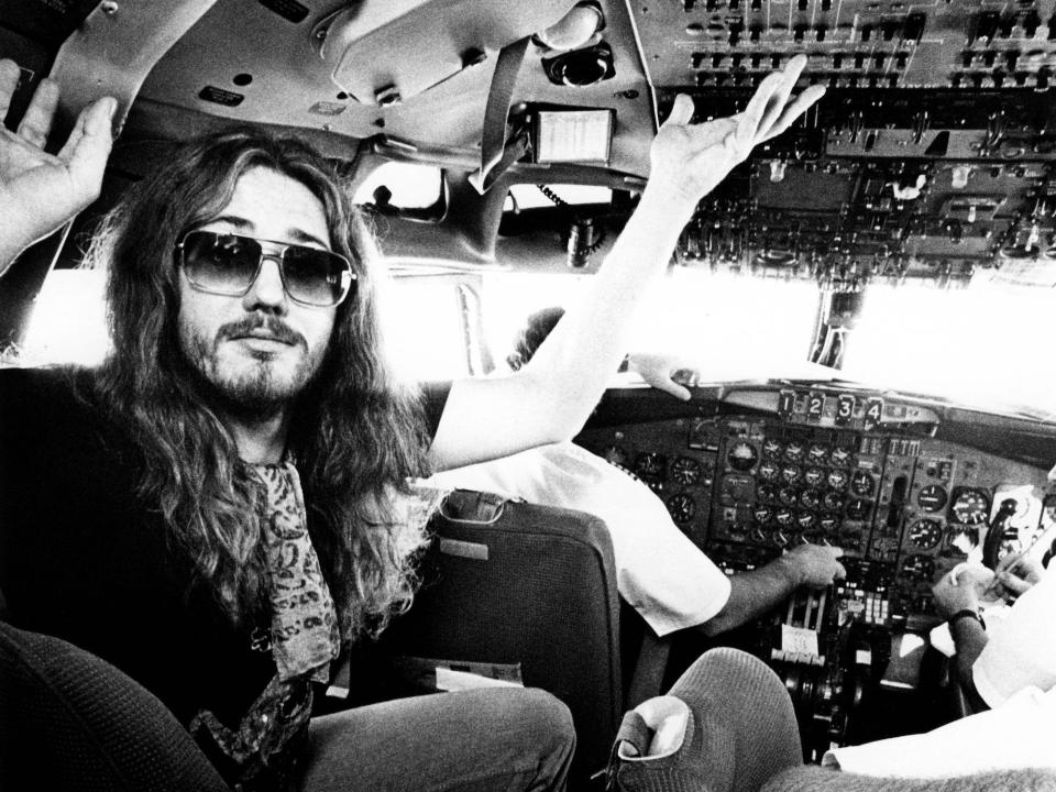 Deep Purple singer Dave Coverdale in the Starship cockpit in 1974.