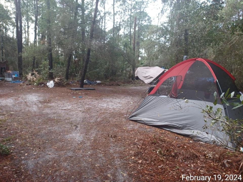 Hidden homeless camps behind stores near Beville Road and Clyde Morris Boulevard were recently discovered