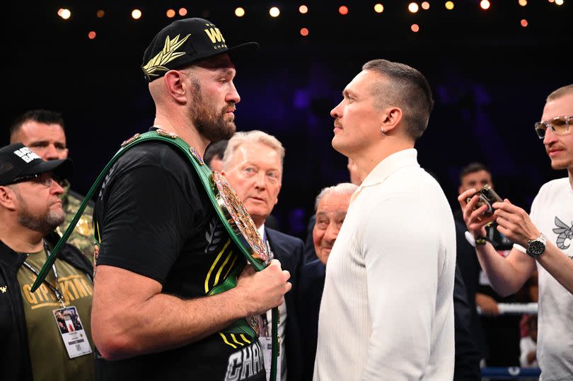 Tyson Fury and Oleksandr Usyk face off in October 2023