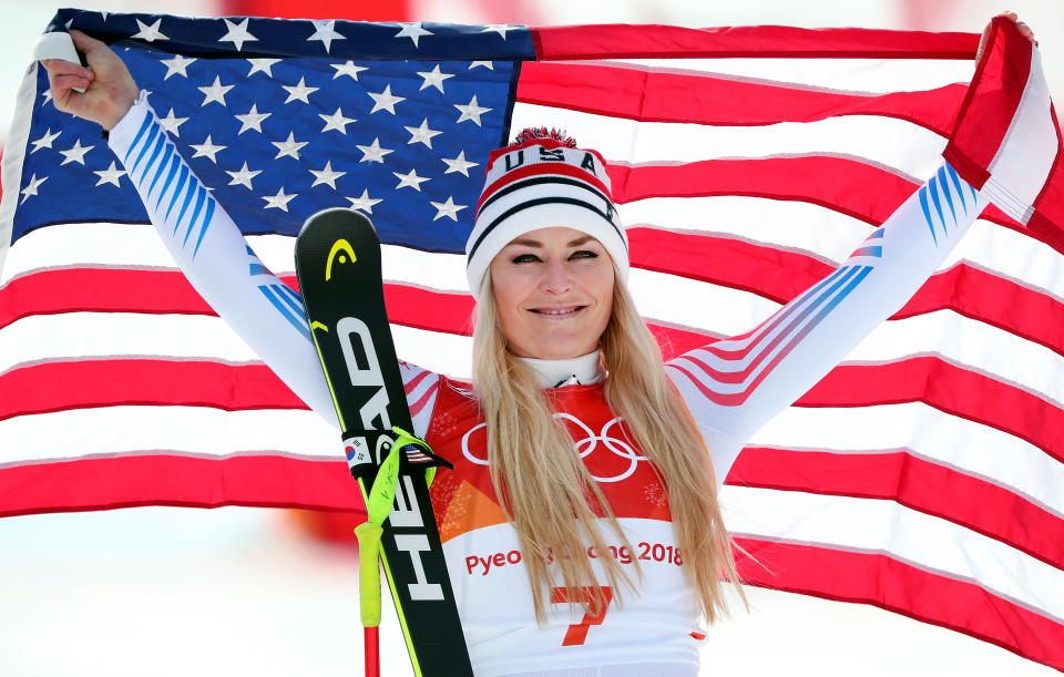 <p><strong>THE GOOD</strong><br>Lindsey Vonn:<br>Bronze medallist Lindsey Vonn of the United States celebrates during the victory ceremony for the Ladies’ Downhill in PyeongChang. Lindsey put a feather in her cap by adding her second career bronze medal to go along with her Olympic gold medal in 2010. Vonn is the most decorated women’s skier in US history, winning two World Championships and 81 total World Cup first-place finishes (Getty Images) </p>