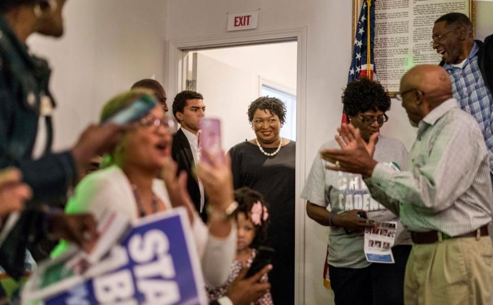 Former House Democratic Leader and Democratic nominee for Governor Stacey Abrams meets with Georgia voters in Metter, Monday November 5, 2018.