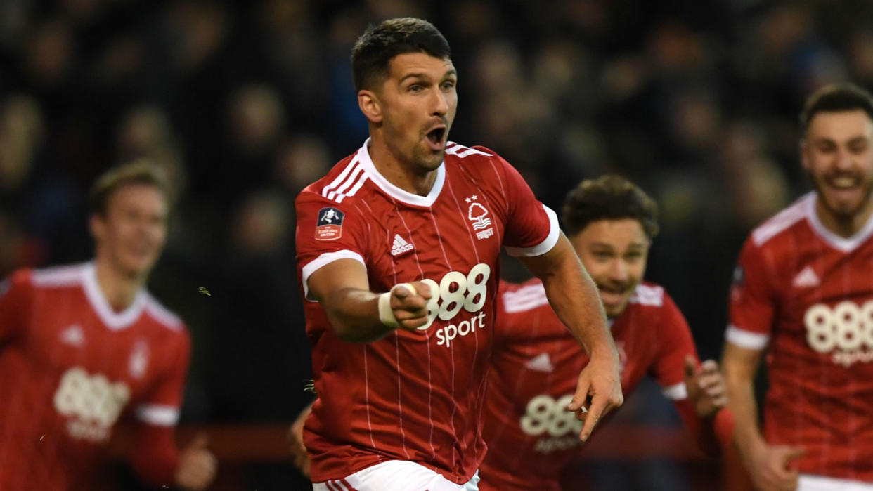 U.S. international Eric Lichaj scored twice as Nottingham Forest knocked Arsenal out of the FA Cup. (Omnisport)