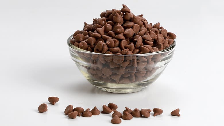 bowl of chocolate chips