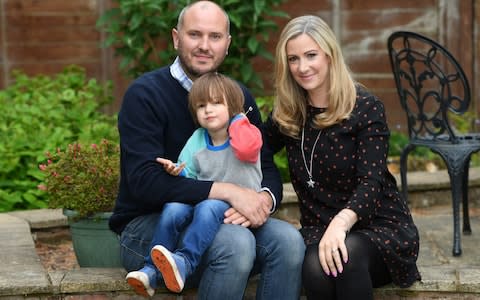 Rachael Bland with husband Steve and son Freddie - Credit: Matthew Pover