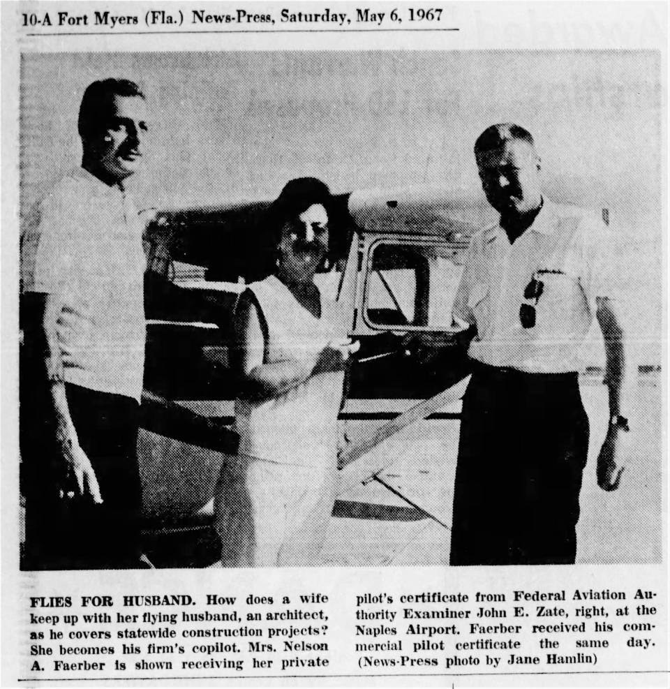 Nelson Faerber Sr. (left), with his wife in 1967. Through interviews and records research, In the Know found that he designed the Park Shore fountain that city records show came from an unknown artist.