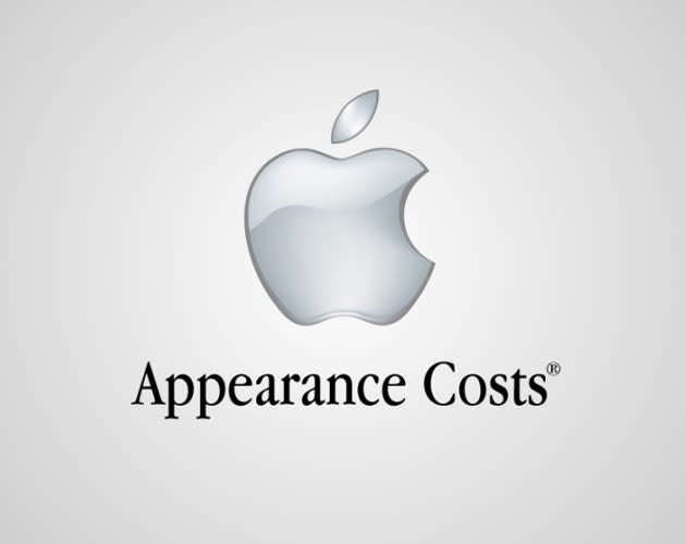 Das Logo der nicht gerade als spottbillig bekannten Appleprodukte inspirierte den Grafiker zu dem Schriftzug "Appearance Costs". (Grafik: Viktor Hertz)