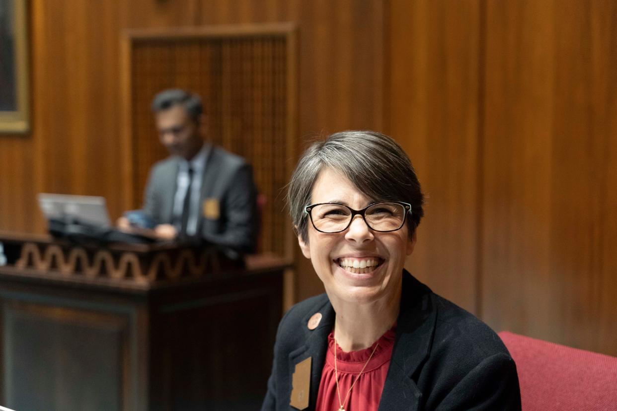 Democratic Rep. Jennifer Pawlik from District 17 at the Arizona House floor in 2019.