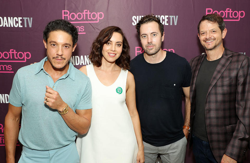 Theo Rossi, Aubrey Plaza, John Patton Ford (Writer,Director) and Tyler Davidson (Producer)