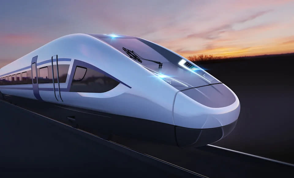 An artist's impression of a HS2 train. (PA)