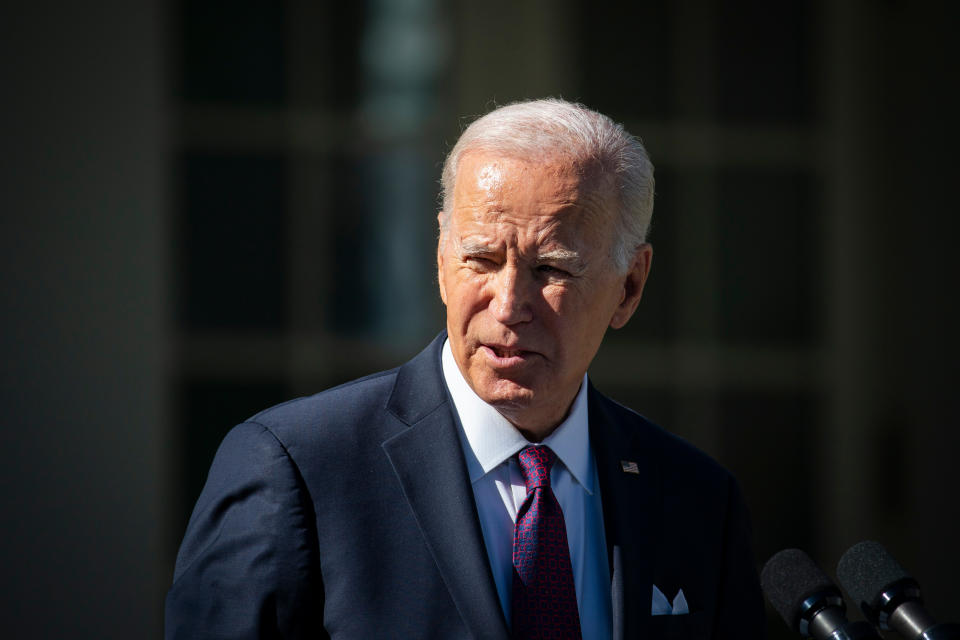 President Biden during a news conference at the White House.