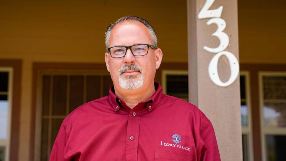 Legacy Village Wellness Center CEO Dennis Farmer stands outside the treatment center in Nipomo. The facility’s future is in jeopardy following what Legacy Village says was an apparent decision by the Greater Los Angeles Veterans Affairs Office to stop referring clients to them.
