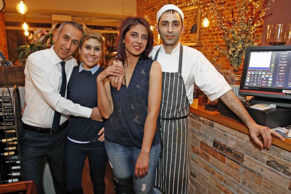 Formidable team: (left to right) Murat and Joelma Bicmli and Niyazi Tezik (owner and chef) with his wife Berivan Tezik (NIGEL HOWARD)