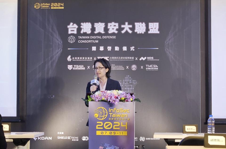蕭美琴表示，確保台灣資安，才能讓世界高科技產業獲得更多保障。(劉品希 攝)