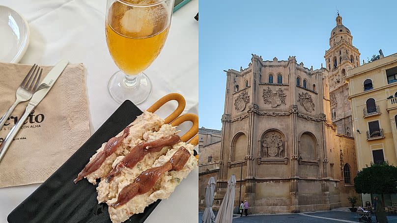 La tapa típica de la ciudad es la "marinera", un palito de pan en forma de U con una cucharada de ensalada de patatas, atún y mayonesa, coronado con una anchoa salada.