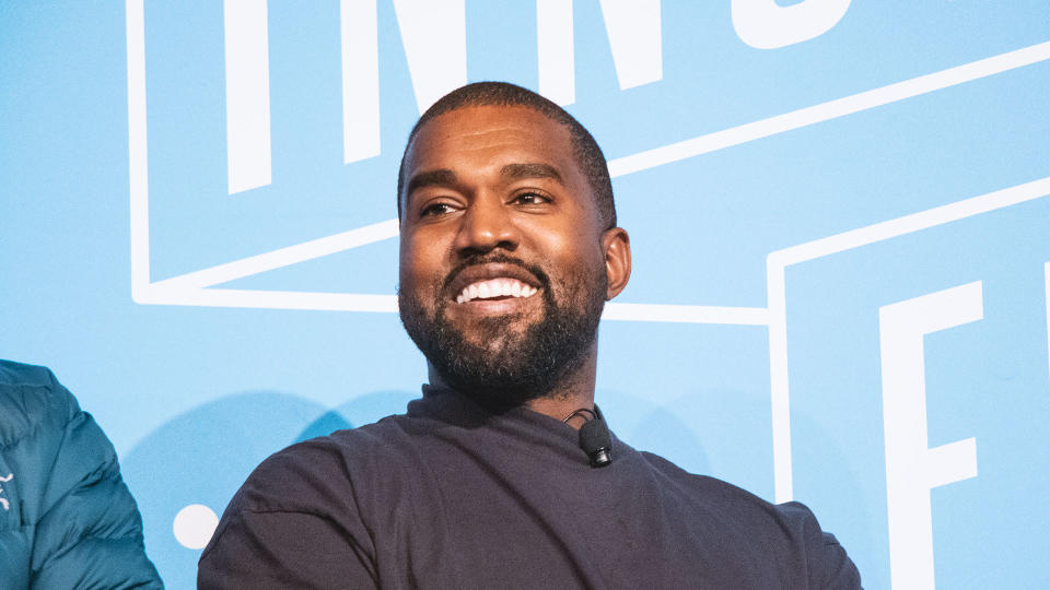 Kanye West on stage at the Fast Company Innovation Festival in New York City, 2019. - Credit: Courtesy Photo Fast Company