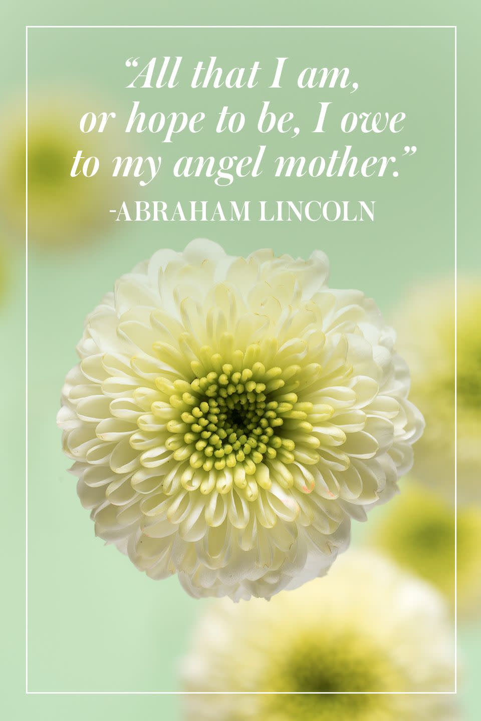 <p>"All that I am, or hope to be, I owe to my angel mother."</p><p>- Abraham Lincoln</p>