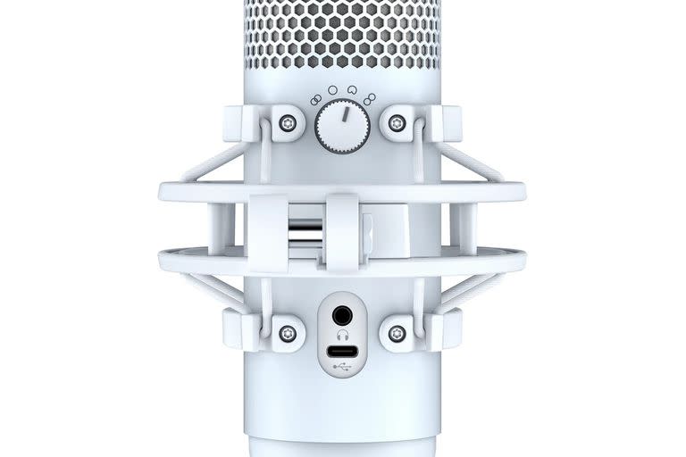 El selector de la configuración polar del micrófono (ominidireccional, cardioide, bidireccional o estéreo), el enchufe para los auriculares y el conector USB-C de energía