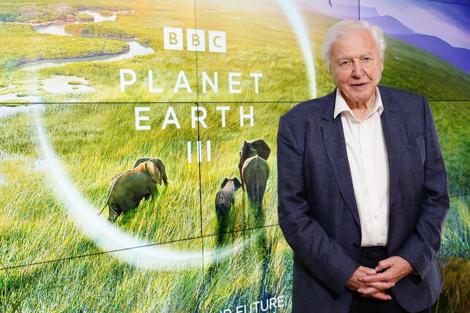 Sir David Attenborough at the global launch of BBC Studio’s Planet Earth III (PA Wire)