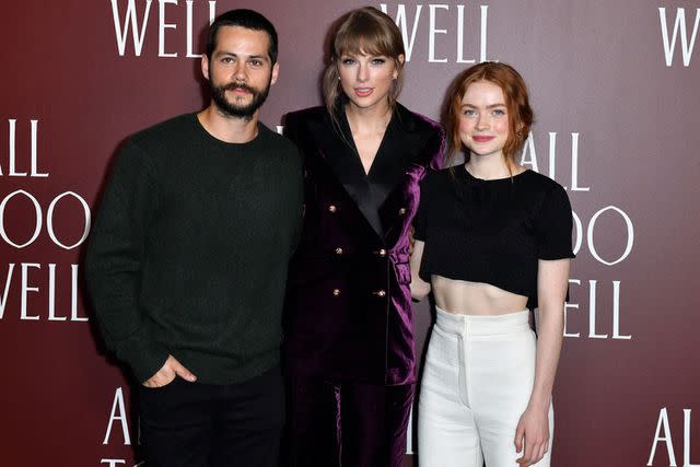 <p>ANGELA WEISS/AFP via Getty</p> Dylan O'Brien, Taylor Swift and Sadie Sink