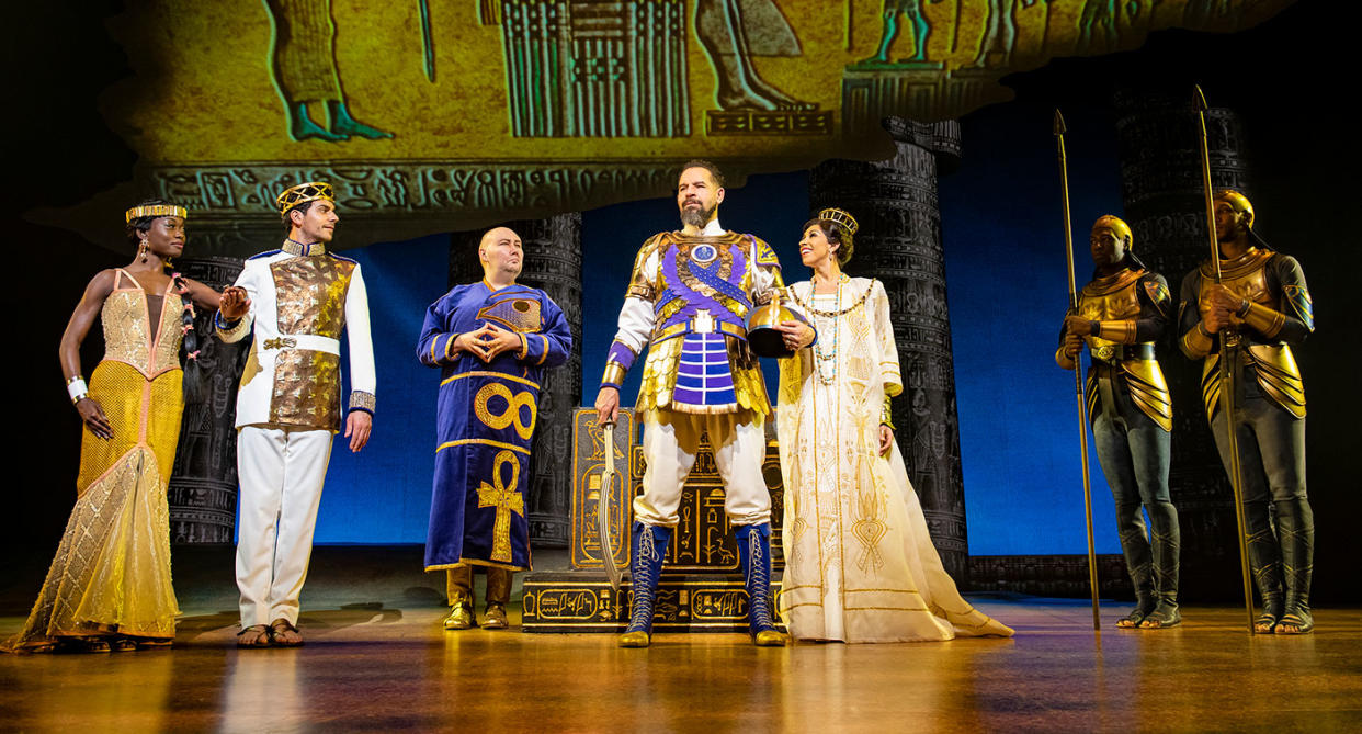 LtoR Tanisha Spring, Liam Tamne, Adam Pearce, Joe Dixon & Debbie Kurup in The Prince of Egypt, (Matt Crockett ©DWA LLC)