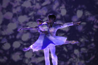 South Koreans perform during the celebration of 75th anniversary of the Liberation Day at Dongdaemun Design Plaza in Seoul Saturday, Aug. 15, 2020. South Korea marked its 75th National Liberation Day on Saturday, which celebrates its independence from Japanese colonial rule following the end of World War II after Japan surrendered. (Chung Sung-jun/Pool Photo via AP)