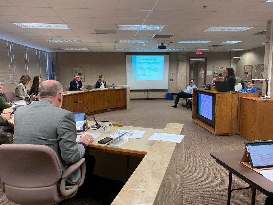 Minnehaha County Commissioners listen in 2020 to a presentation from Lutheran Social Services on refugee resettlement in South Dakota.