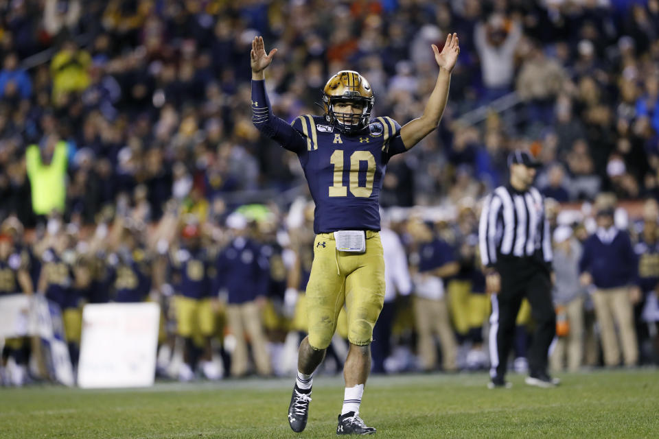 Navy's Malcolm Perry is one of the most dynamic rushers in the country. (AP Photo/Matt Slocum)