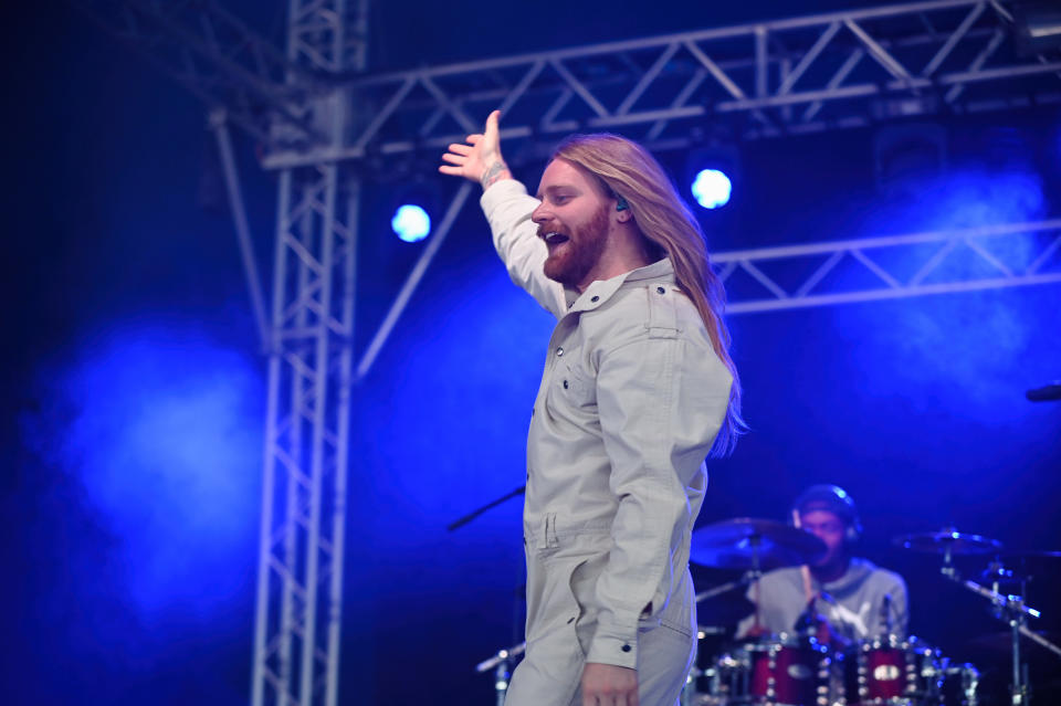 SHEFFIELD, SOUTH YORKSHIRE, UNITED KINGDOM - 2022/07/23: Sam Ryder performs his Eurovision song Spaceman at Tramlines Festival in Sheffield. (Photo by Robin Burns/SOPA Images/LightRocket via Getty Images)